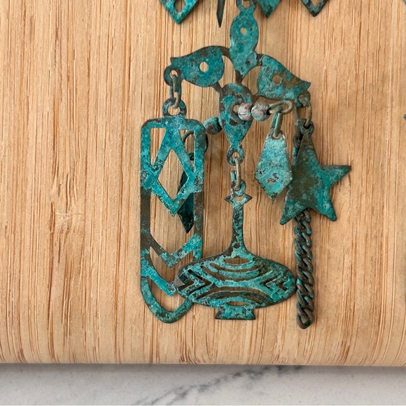 Statement Boho Wind Chime Dangler Earrings - Picture 6 of 10